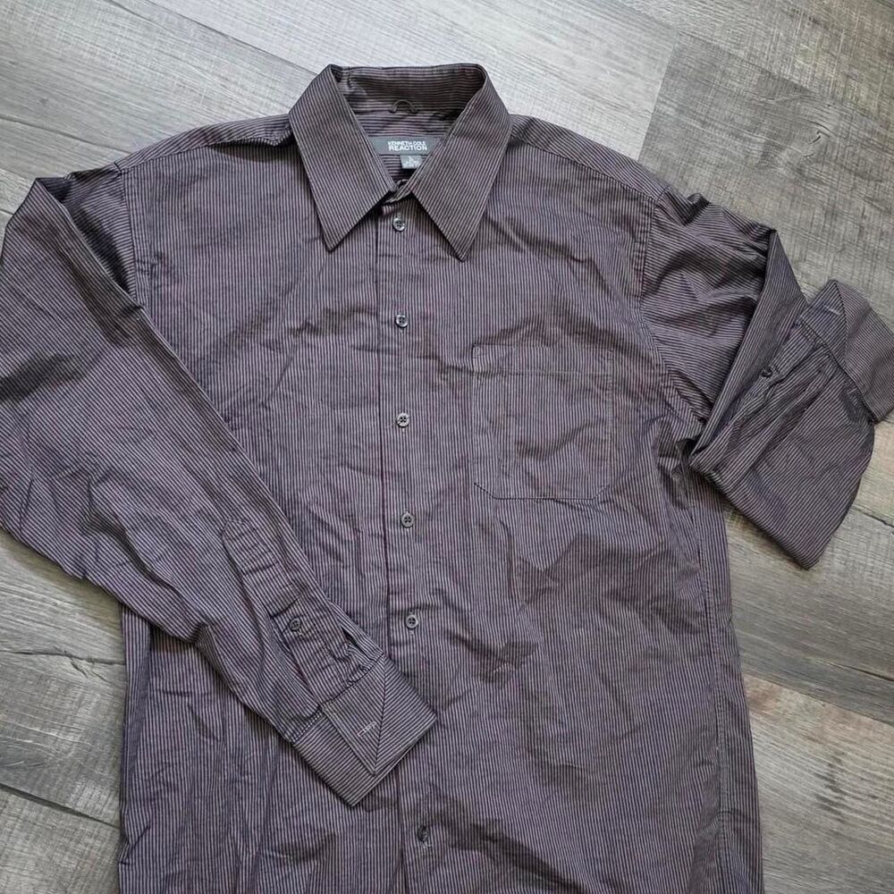 Kenneth Cole Reaction Men's Slim Fit Long Sleeve Button Up Shirt, Size Large